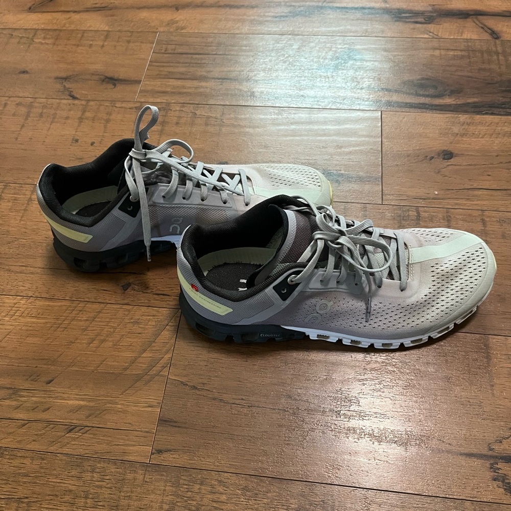 On Running Gray Athletic Trail Shoes with Sturdy Sole